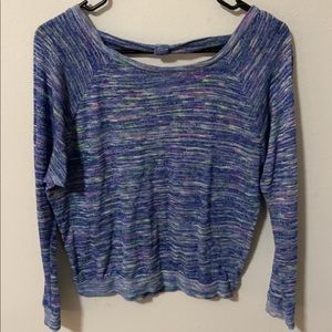 Delia’s long sleeve top, multicolored top (blue, purple, and green), size xs